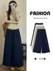 Korean Style Lace Patchwork Ice Silk Wide-Leg Pants for Women - High-Waisted, Versatile, Straight Leg, Summer 2026 Collection