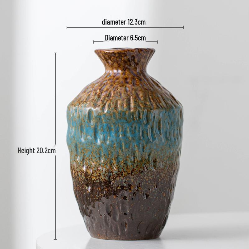 Retro Chinese Ceramic Vase: Elegant Flower Insert for Living Room, Dining Table, Hotel, and B&B Decor