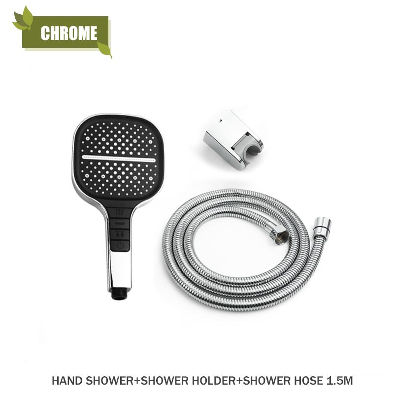 ABS Hand Shower Brushed Gold Chrome White Black 7 Modes Hand Held Shower Wall Mounted Adjustable Holder Hand Hold Shower Head