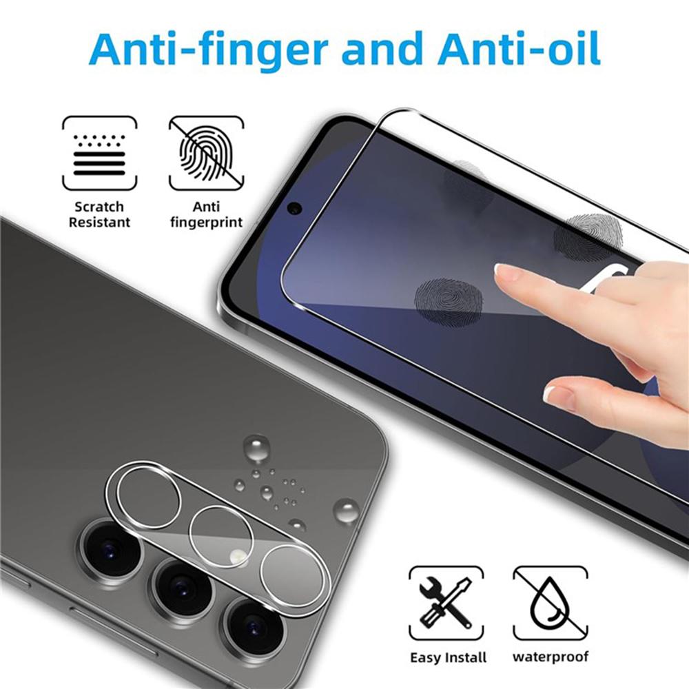 2Pcs For Samsung Galaxy A17 5G Screen Protector 2.5D Arc Edge High Clarity Tempered Glass Film with Camera Lens Film