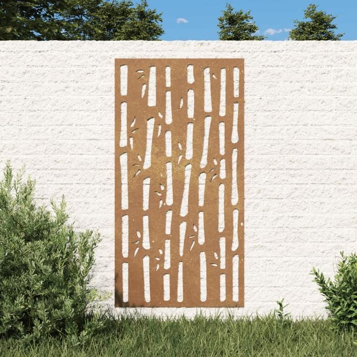 VidaXL Décoration murale jardin 105x55 cm acier corten design bambou 824481