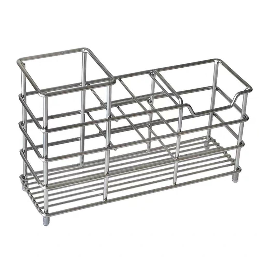 304 Stainless Steel 6 Grids Toothbrush Holder Ventilated Non-Slip Shower Table Bracket Easy To Clean Hanging