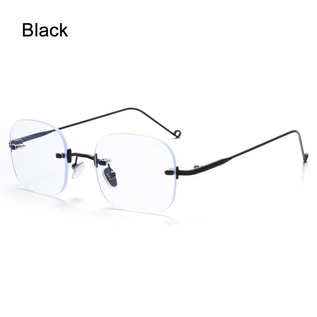 Transparent Computer Glasses Frameless Women Men Anti Blue Light Square Eyewear Blocking Glasses Optical Spectacle Eyeglass