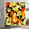 Autumn Leaves Pumpkins Shower Curtain Bath Decor with Eye-Catching Design in Red, Orange, Yellow Green Colors for Bathroom Home