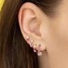 Luxurious Geometry 925 Silver Ear Needle Pink Series Zircon Pendant Hoop Earrings Sweet Fashion Wedding Jewelry Gifts