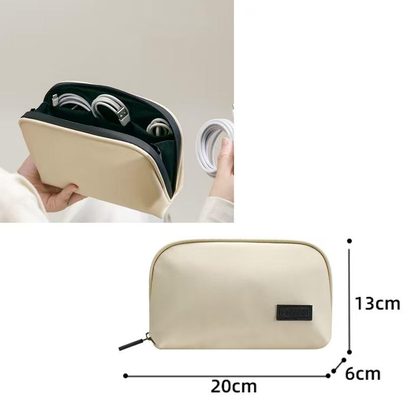 

Portable Travel Storage Bag Cable Organizer Waterproof for Power Bank Digital Cable Case Earphone Earphone Holder Case бежевий
