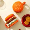 Cartoon Burger-Shaped Ceramic Mug with Lid Coffee Cup Cute Breakfast Cup  Birthday Gift
