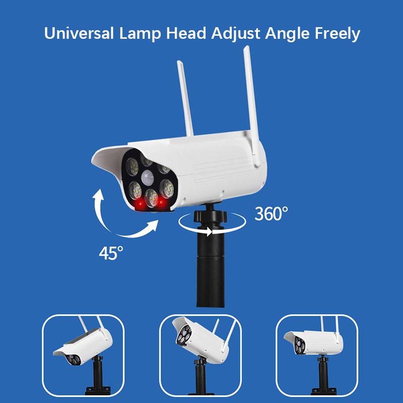 Solar Powered Virtual Camera Safety Light, Two-way Fixture, Multi Style Motion Sensor Waterproof Fence Outdoor Platform Floodlight