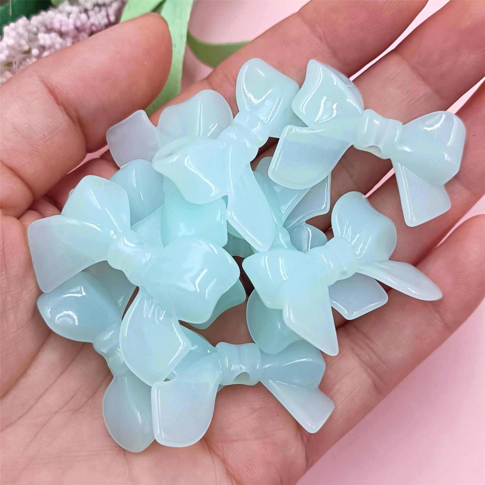 

Модные банты, материалы для бисероплетения, бусины макарон 33*24 мм, акриловые, сделай сам, ручная работа, Butterlry 10 шт. синий