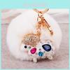 Adorable Metal Keychain Creative Little Sheep Design With Sparkling Rhinestones For Women