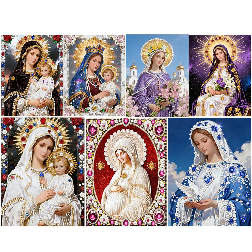 Lady DIY Special Shape Drill Art Craft Pearl Diamond Painting with Frame 11.81x15.75in Diamond Art Pearl Painting Kit Gift
