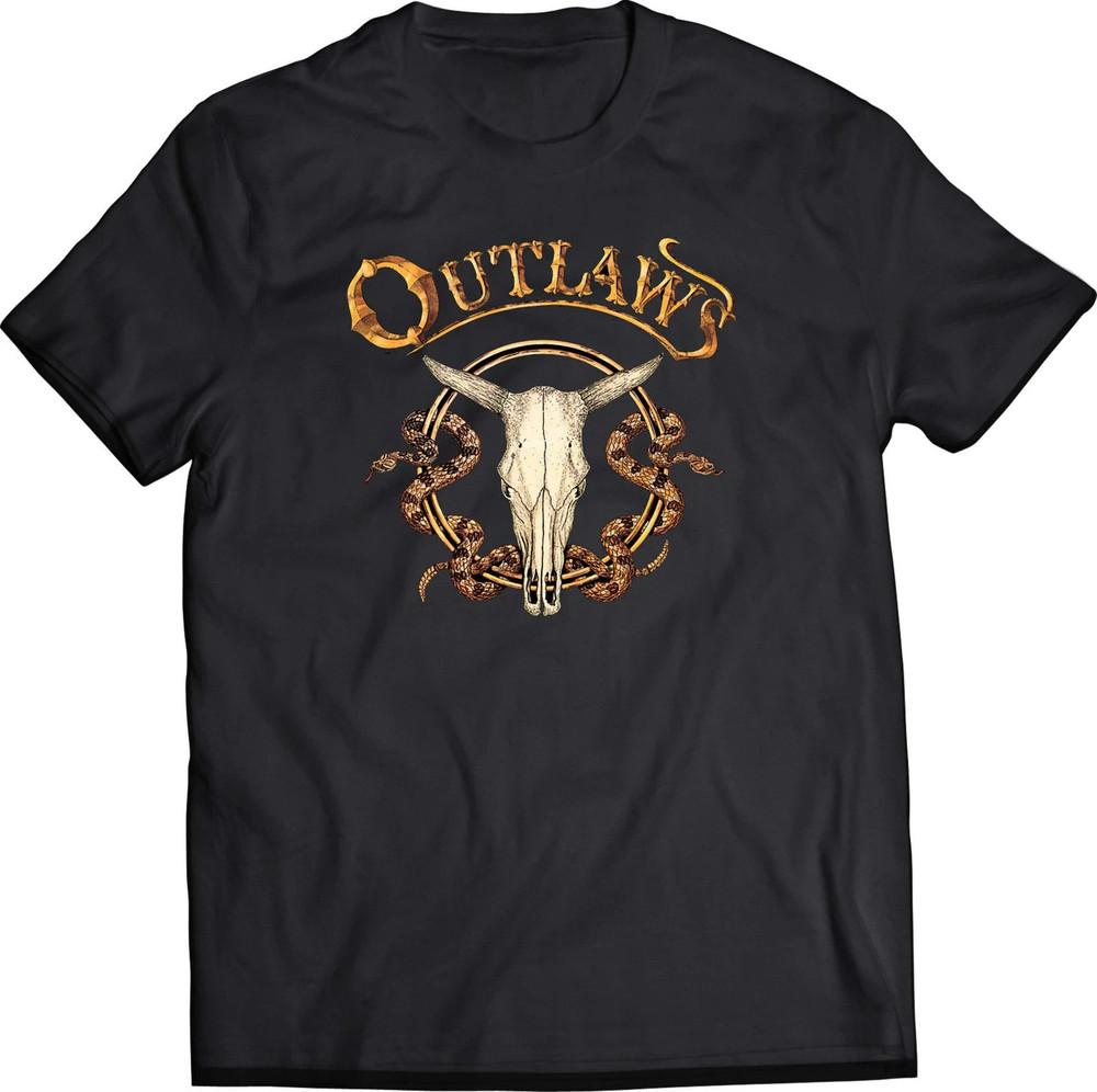 The Outlaws (band) Short Sleeve Cotton Black All Size Shirt Unisex T-Shirt XXL