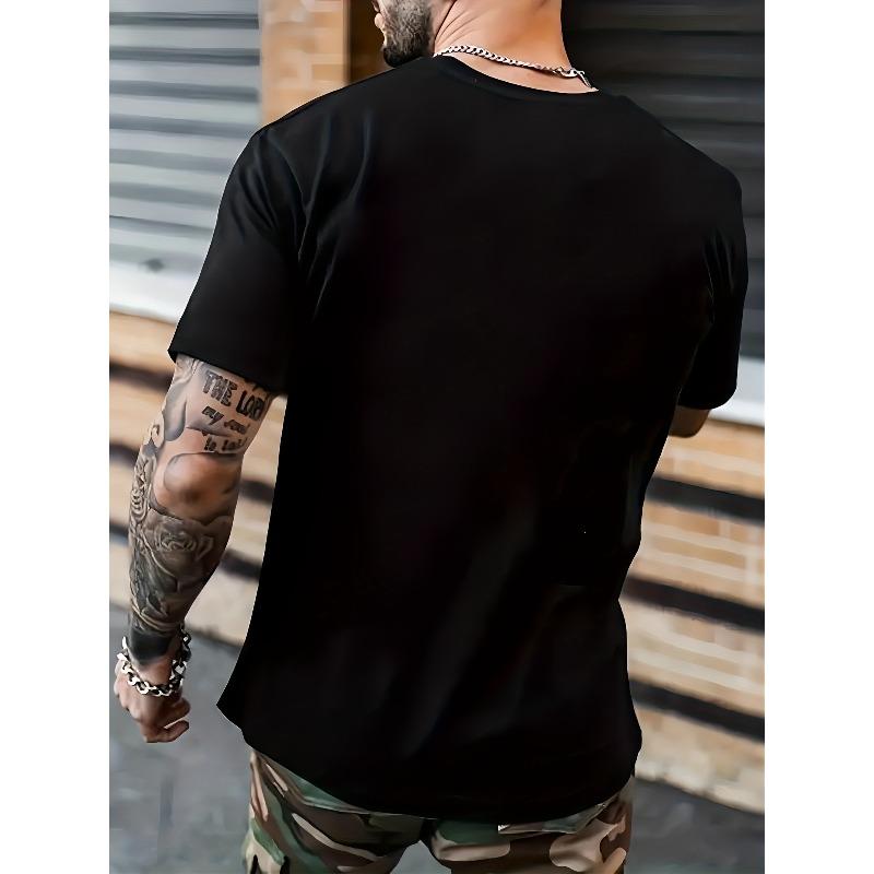 Europäische Größe Herren Pride Buchstaben Regenbogen Grafikdruck Rundhalsausschnitt Kurzarm Reguläre Passform Polyester T-Shirt für Outdoor-Sport und Freizeit