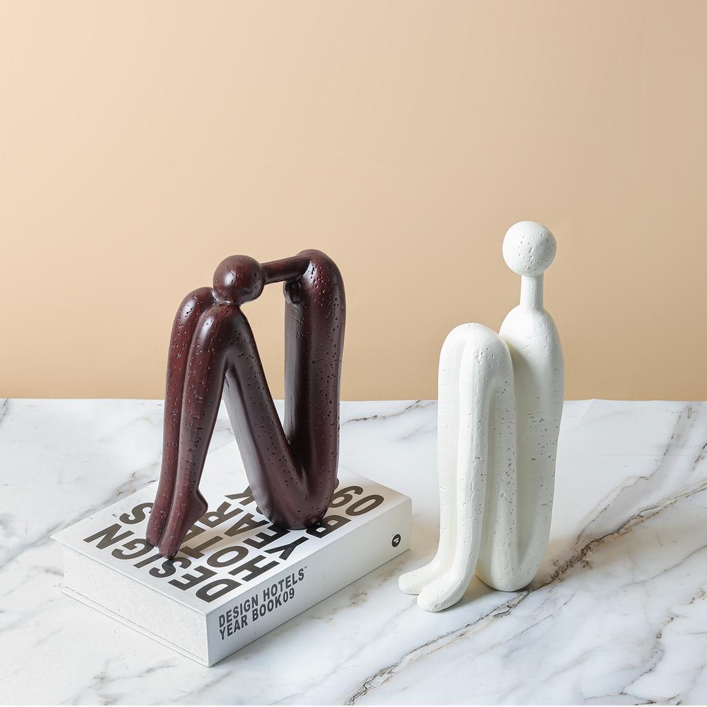 Nordic Abstract Sculptures Figurines Ceramic Ornaments Creative Human Statues Crafts Home Decoration Accessories Sculptures