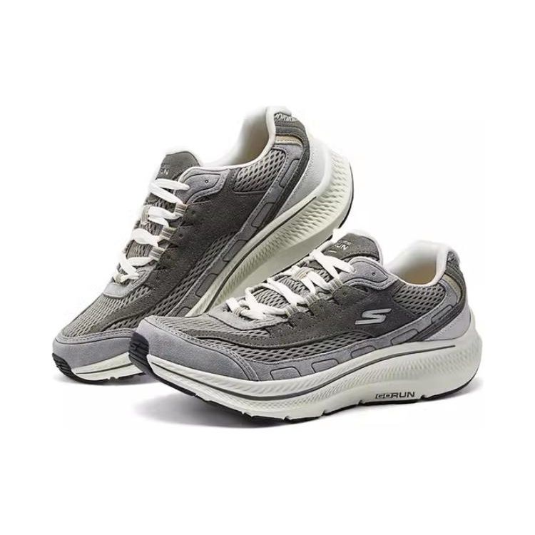 Skechers Go Run Consistent 2.0 Suede Classic Logo Durable Breathable Lightweight Low Top Casual Shoes Men sneaker Gray Brown 220870-TPE