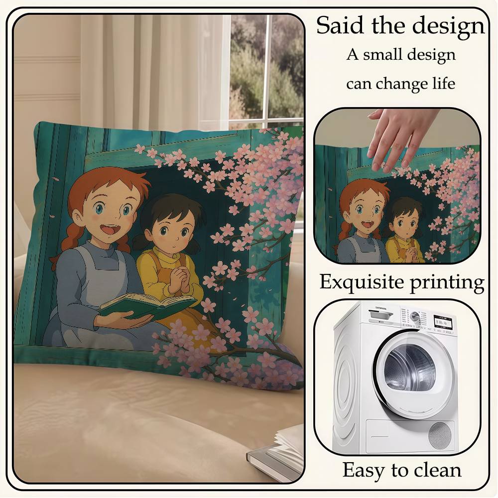 Green Wall Anne Sherley With E Pillowcase Toon Gift Cushion Cover Bedroom Home Sofa Chair Seat Decor Pillow Case