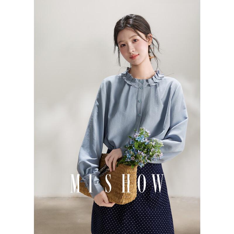 

Mishow Women s French Ruffle-Trim Blouse S