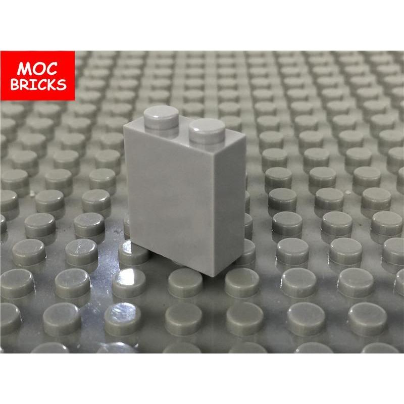 100pcs / Lot MY OWN CREATION Blocks Dark Gray Light Gray Brick 1 X 2 X 2 Including Inside Stud Holder Fit Including 3245C Building Blocks
