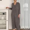 New ArriVals Open Run Side Split Loose Fit V Neck Long sleeVe Knit Dress
