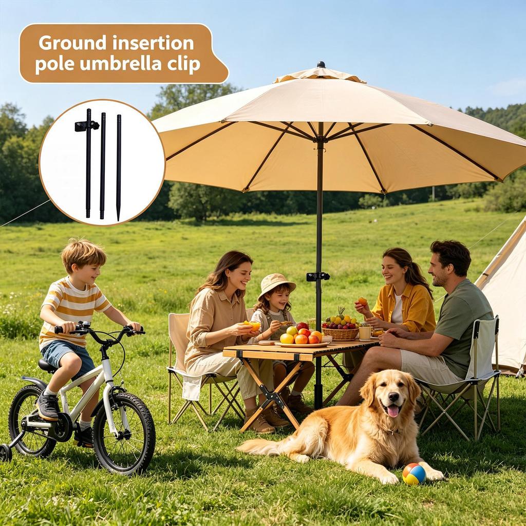 Beach Umbrella Holder Heavy Duty Metal Rack Beach Umbrella Stand Base For Grass Outdoor Camping Fishing Travel Summer Vacation