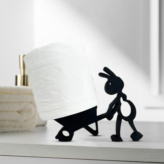 2Pcs/Set Ant Toilet Roll Paper Holder 3D Printed Free Standing Wheelbarrow Ant Toilet Paper Holder Paper Towel Roll Dispenser Storage Rack