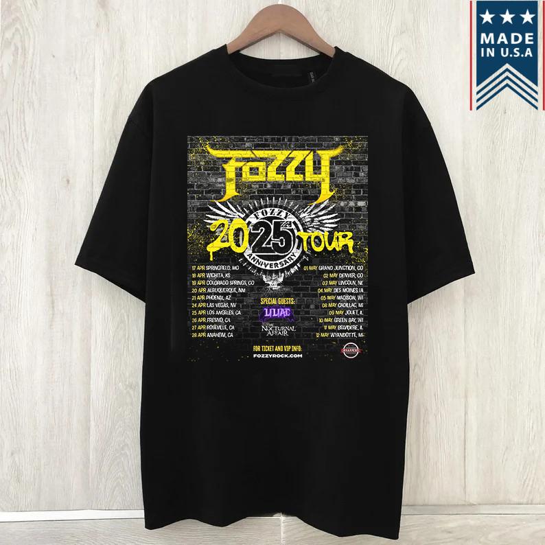 Fozzy Band 25th Anniversary Tour T-shirt All S to 5XL NE6129 Unisex T-Shirt XL