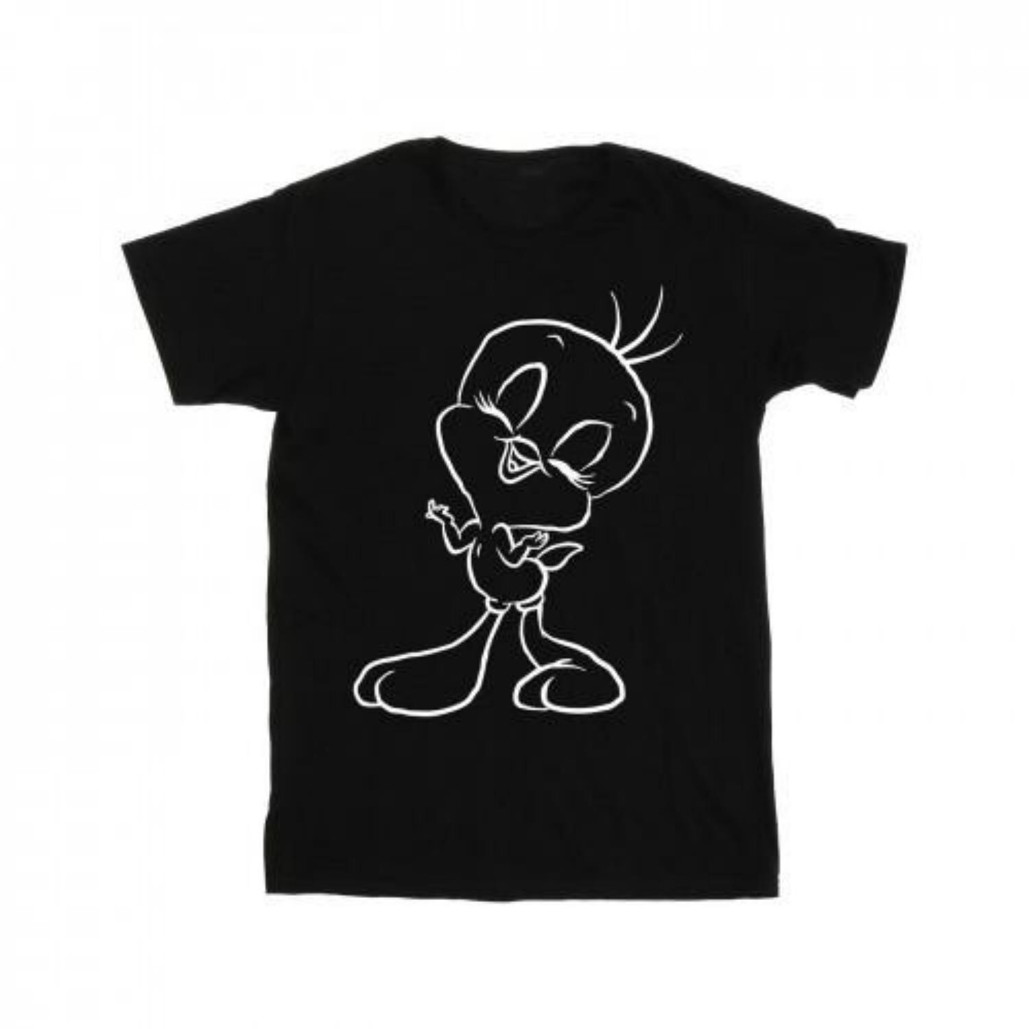 Looney Tunes Mens Tweety Pie Outline T-Shirt S