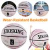 Tamanho 7 PU Basquete Oficial Rosa Aquarela Bola Esportiva Resistente ao Desgaste ao Ar Livre Basquete Bola de Jogo Padrão Internacional