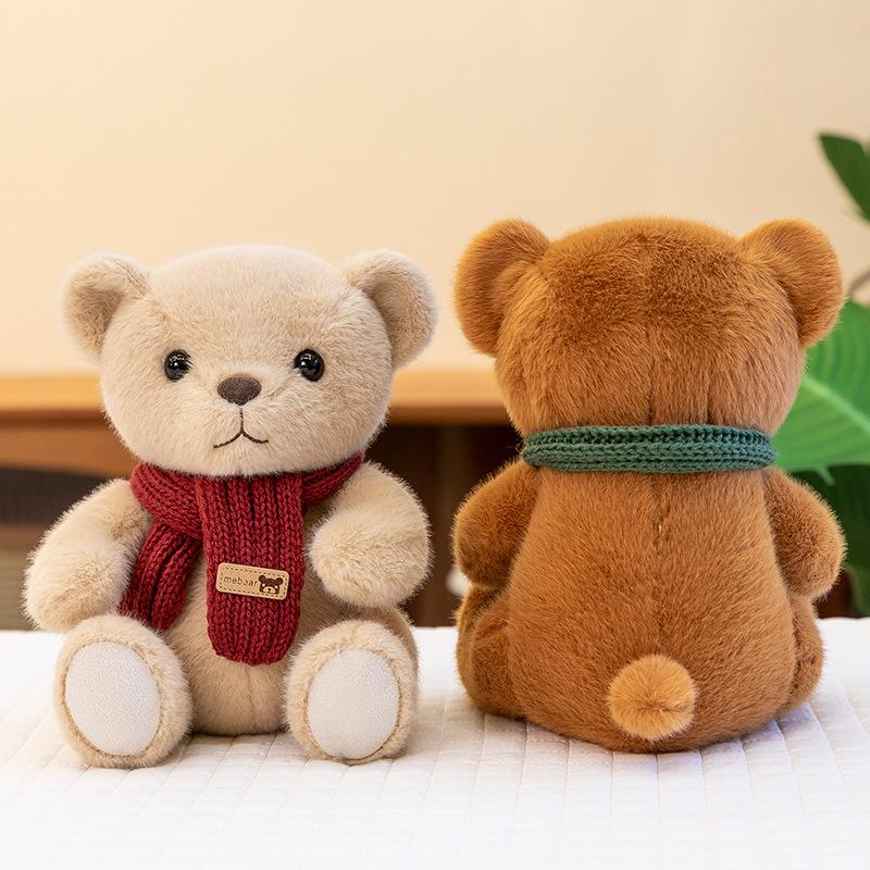 Desenho Animado Bonito Cachecol Urso Boneca Desenho Animado Panda Pequeno Brinquedo de Pelúcia 8 Polegadas Boneca Máquina de Pegar Presente