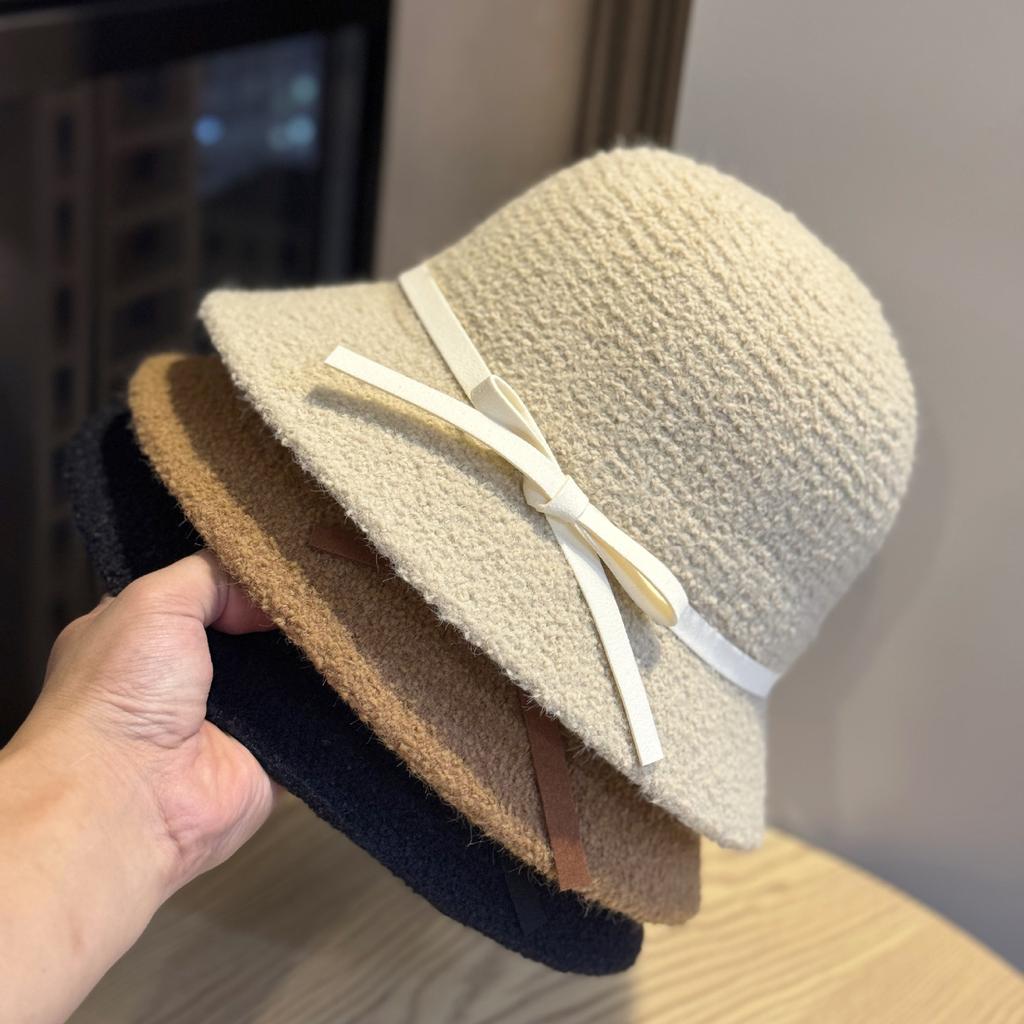 New Style Fisherman Hat Women's Fisherman Hat Autumn and Winter Korean Version Warm Knitted Cashmere Hat Temperament and Face Small Basin Hat