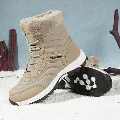 Bottes de neige d'hiver unisexes mi-mollet avec doublure en velours - Chaussures d'extérieur chaudes pour hommes et femmes