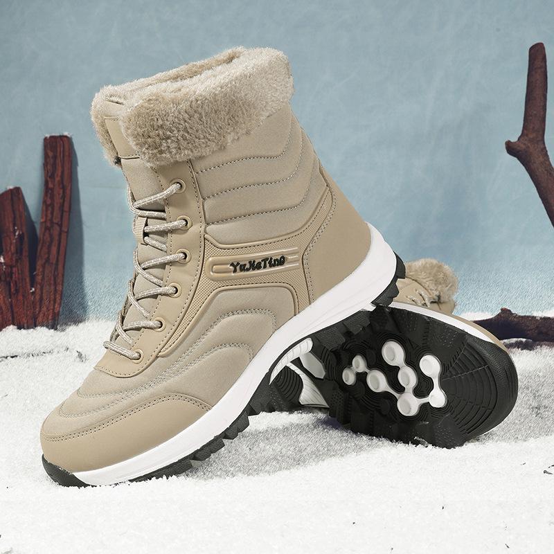 Unisex Mid-Calf Winter Snow Boots with Velvet Lining - Warm Outdoor Footwear for Men and Women