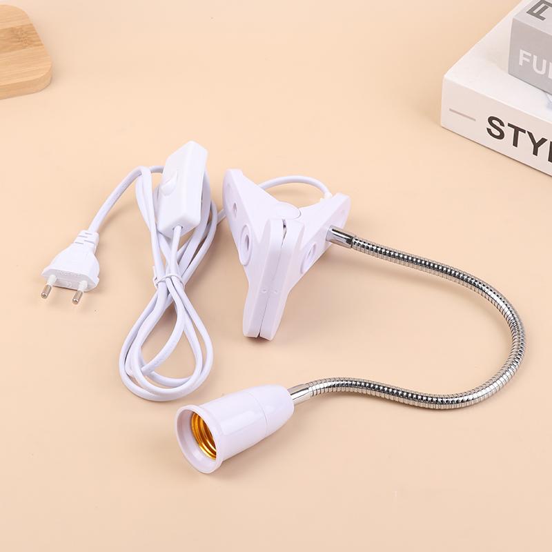 1.8M E27 Clamp Lamp Socket 360° Rotatable With Eu Plug Switch Wire Hanging Led Holder Indoor Lighting Fixture Attachment