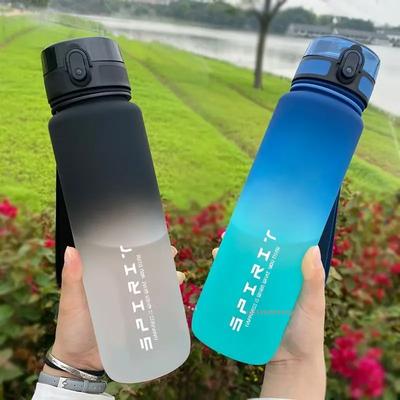 500/600/750/1000ML Sports Water Bottle Leak Proof Colorful Plastic Cup Drinking Outdoor Travel Portable Gym Fitness Jugs