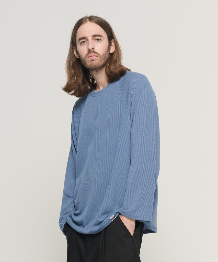 CARGOBROS Soft Raglan Layered Long Sleeve Knit (Blue)