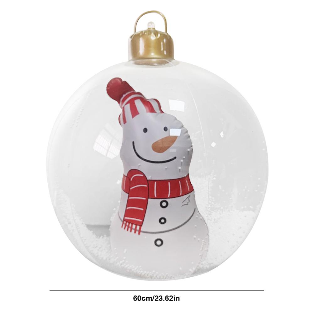 Light Up Inflatable Christmas Balls Ornaments PVC Inflatable Christmas Decorations Ball with LED Light for Xmas Porch Lawn Yard