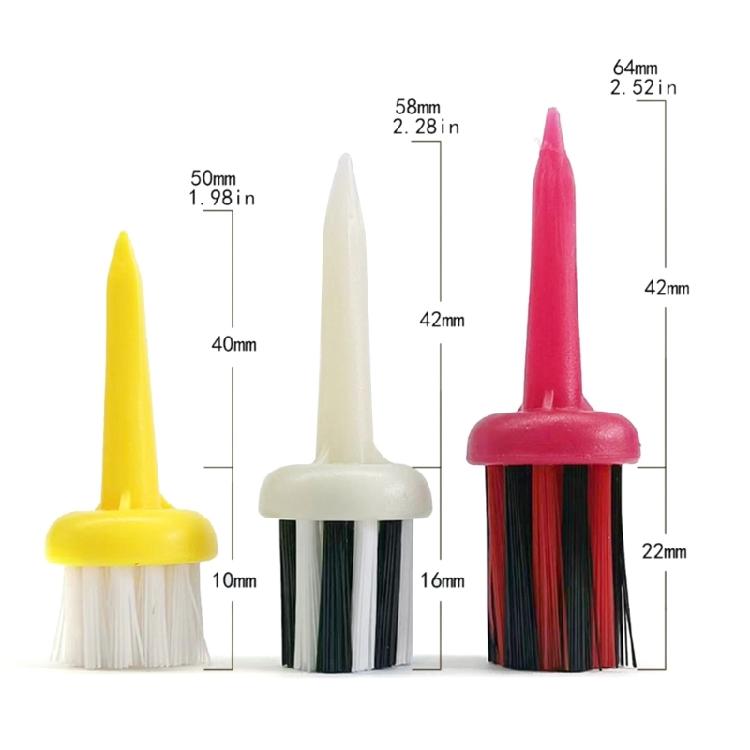 6 Pieces Golf Tees Low Resistance Golf Tees Plastic Long Ball Base Brush Tees
