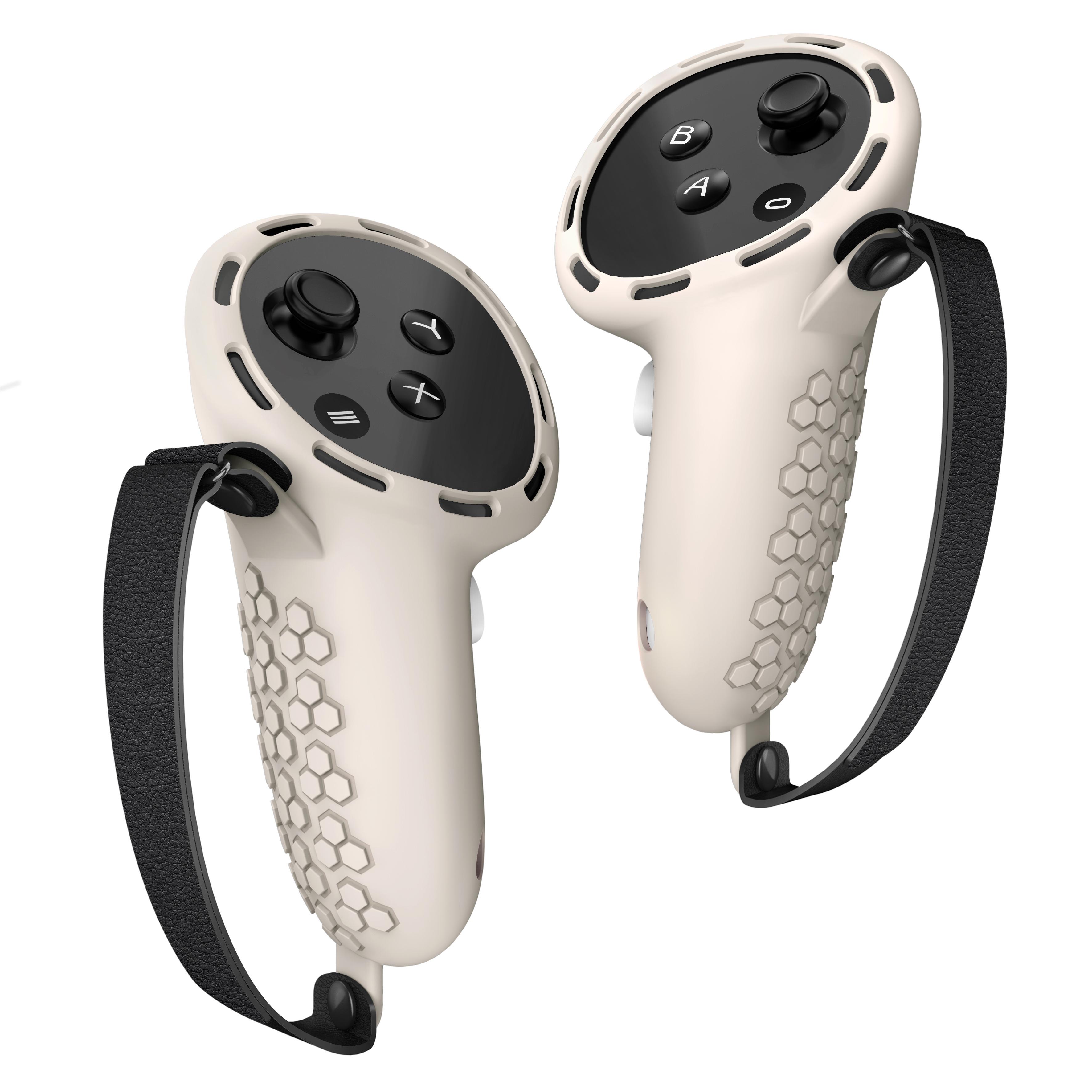 

1 пара нескользящих силиконовых чехлов для контроллеров Meta Quest 3/3S VR Beige