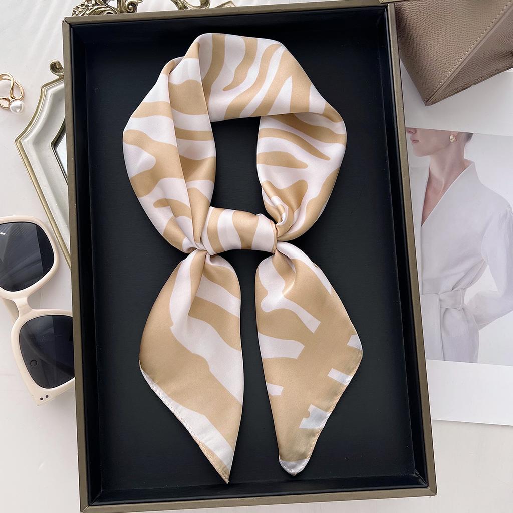 Luxury Print Square Silk Scarfs For Women Decorate Neck Ties Fashion 70*70Cm Kerchief Lady Summer Beach Hijab Female Neckerchief