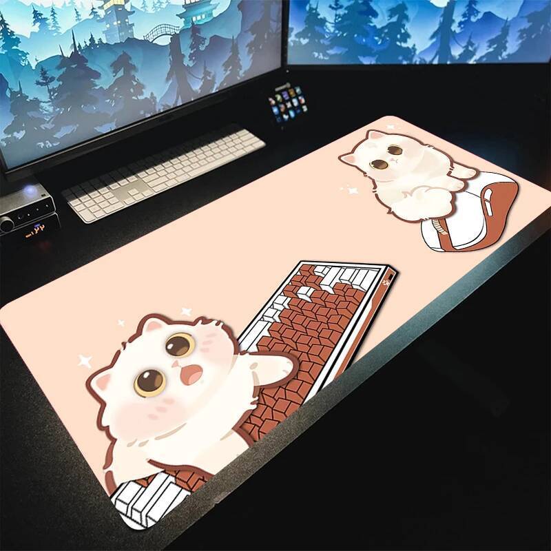 Large Mousepad Locking Edge Gamer Mousepads Keyboard Mat xcm Desk Rug Cute Cat Pc HD Desk Mats Company Mouse Pad For Gift