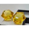 Yellow Topaz For Earring Making 32+ Ct Hexagon Cut Pair Beautiful Gemstone