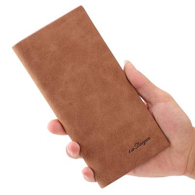 Herren Geldbörse Lang Student Schlanke Männer Mode Lange Leder Geldbörsen Retro Münzbörse Ticket Kartenhalter Paket