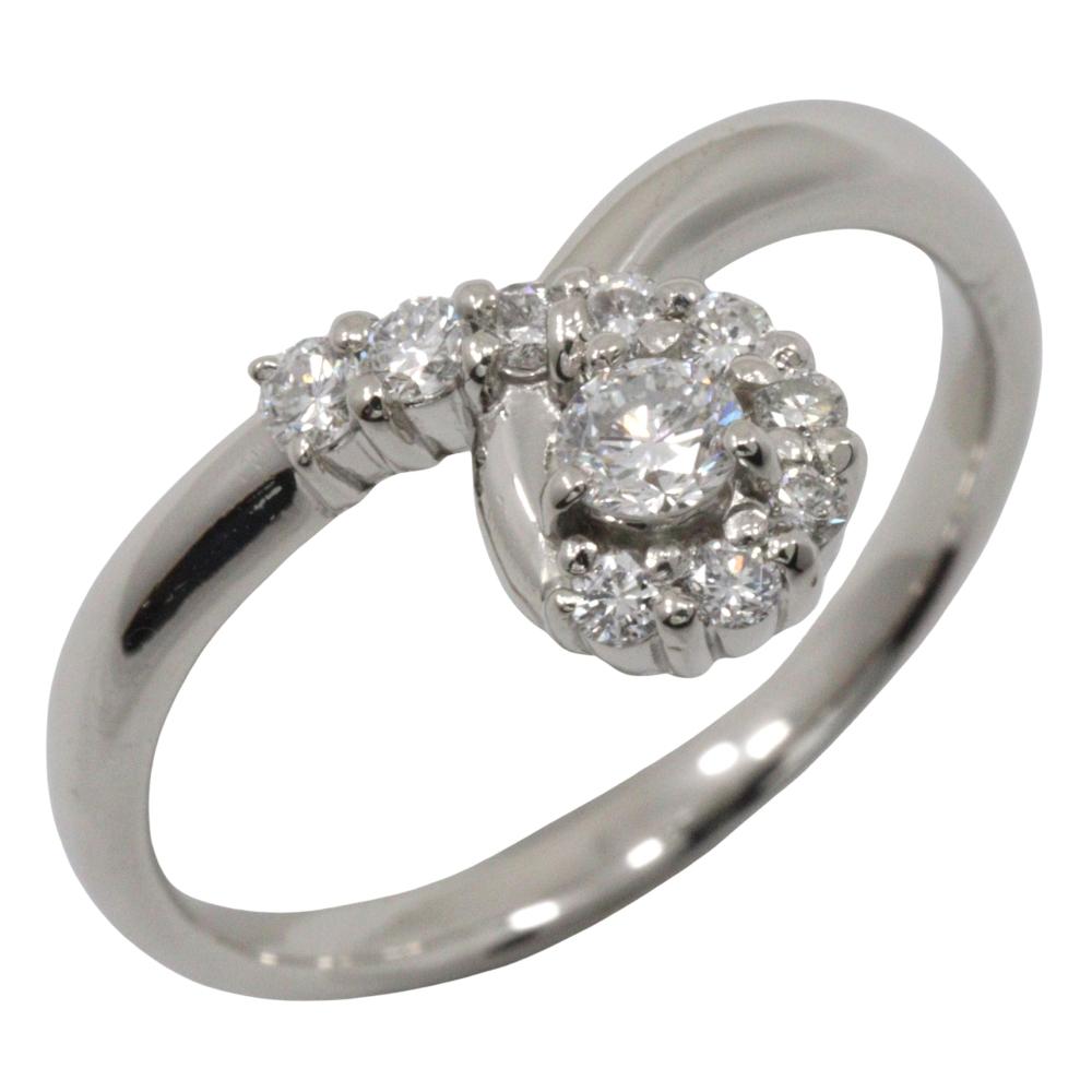 Ring Pt900Platinum/diamond #6.0(US Size) 4.2g Women Used