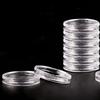 10 Stück 25 mm Aufgebrachte Klare Runde Kapseln Münzaufbewahrung Kapselhalter Runde Plastik