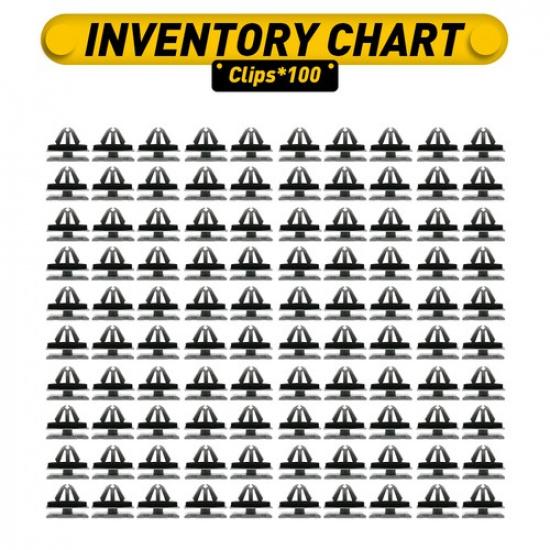 Panel 100x Moulding Rocker Set Trim Clip Exterior for 19352782 Hole Into 9mm