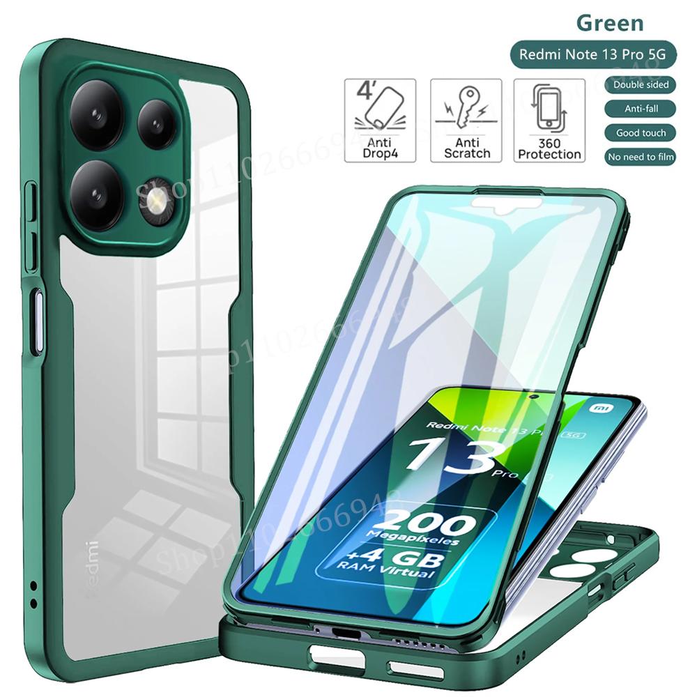 360 Full Cover Case For Xiaomi Redmi Note 13 14 12 11 10 Pro Plus 4G 5G Shockproof Clear Front Back Body Coverage Cover Carcasa