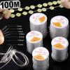 100m Starkes Elastisches Kristall-Perlenfaden-Kordel Schmuckherstellung Halskette Armband DIY Perlen-Schnur Dehnbar Dicke 0,4-1mm