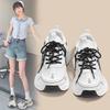 Autumn Fashion Design Sense Sneakers Breathable Versatile ins Lightweight Purple Daddy Shoes Women