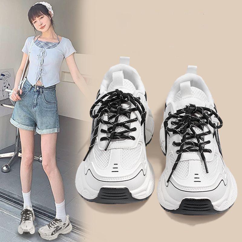 Autumn Fashion Design Sense Sneakers Breathable Versatile ins Lightweight Purple Daddy Shoes Women