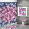 4PCS  Shower Curtain Sets With Shower Curtain And Rugs Toilet Lid Rug U Shape Mat And Bath Mat Bathroom Set  With 12 Hooks